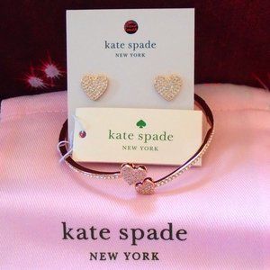 ♠️ Kate Spade ♠️️ "Yours Truly" Pave Open Hinge Cuff & Studs